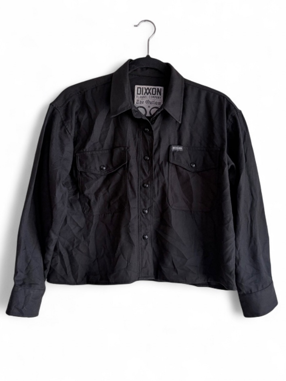 Dixxon Women's The Outlaw Black Long Sleeve Flannel Cropped Shirt Size M